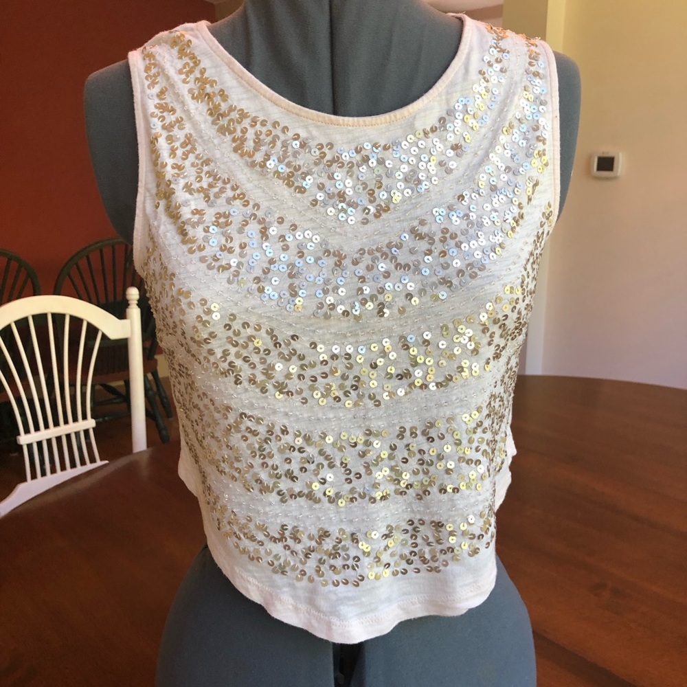 Gold Sequin Crop
